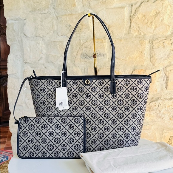 Tory Burch Handbags - Tory Burch Black and White Geometric Tote